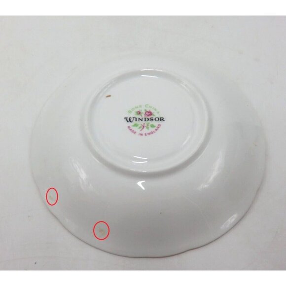 WINDSOR Cup & Saucer Floral Flowers Roses Green and Gold Bone China - Picture 10 of 10